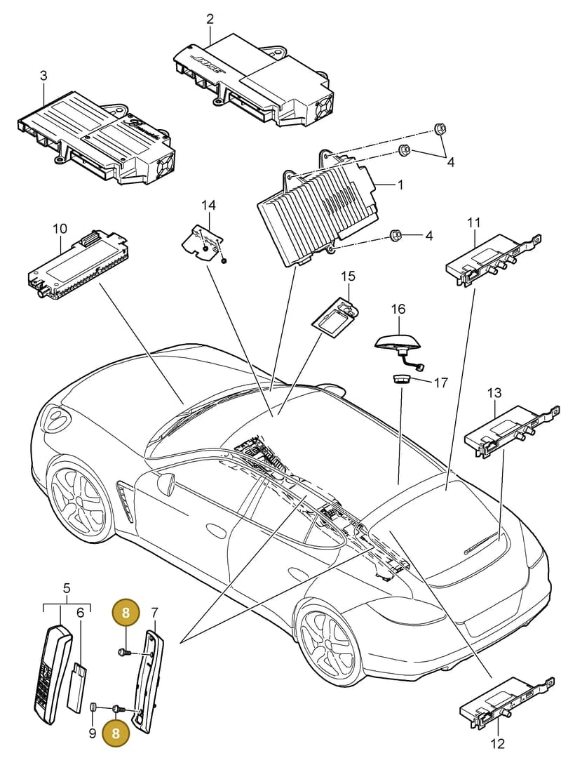 99991923000 — Porsche Panamera (2009-2016) diagram p35911010, position 8