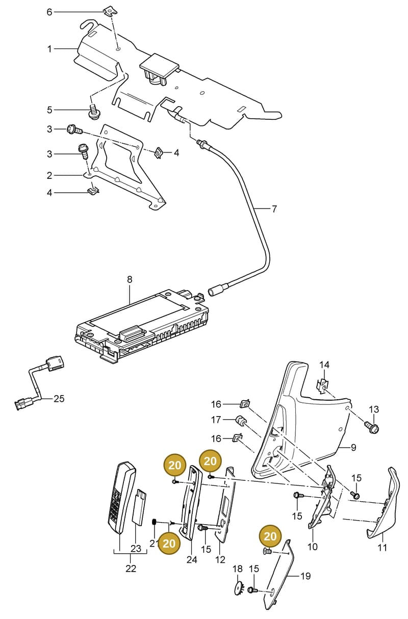 99991923000 — Porsche GT2 RS (2009-2012) diagram p36911010, position 20