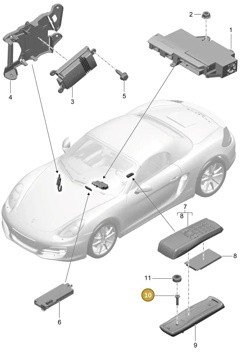 99991923000 — Porsche Boxster (2012-2016) diagram p39911010, position 10