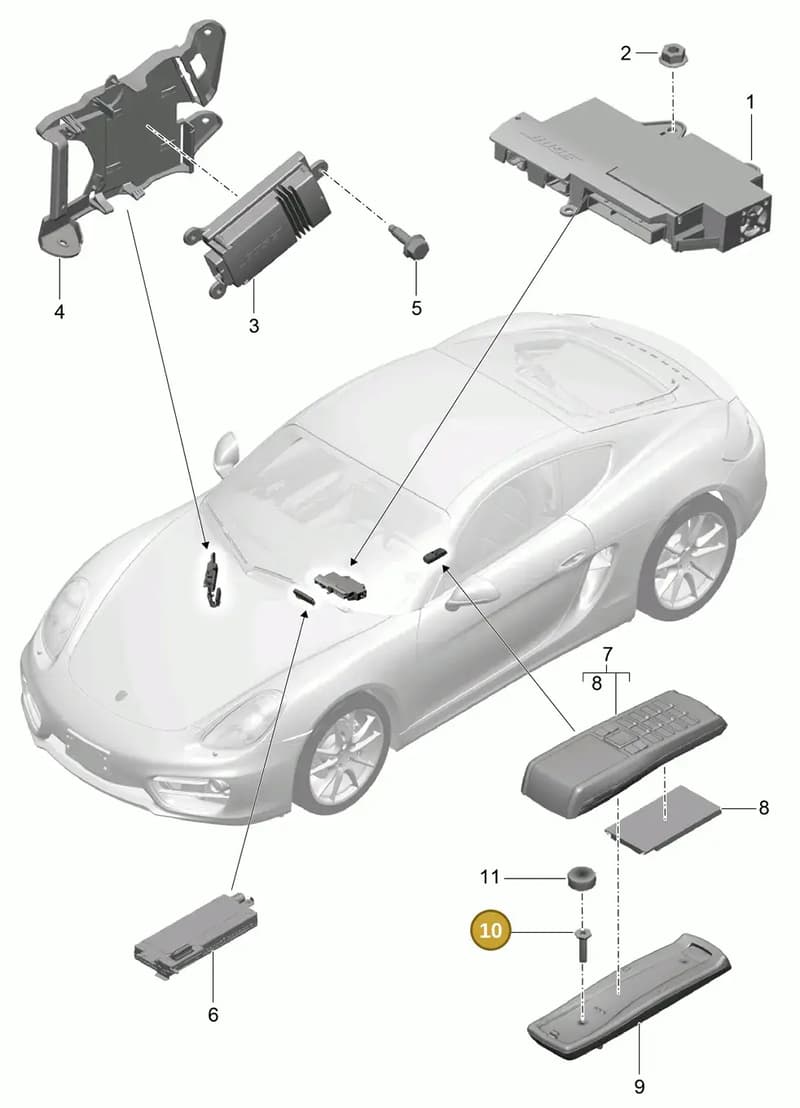 99991923000 — Porsche Cayman (2013-2016) diagram p40911010, position 10