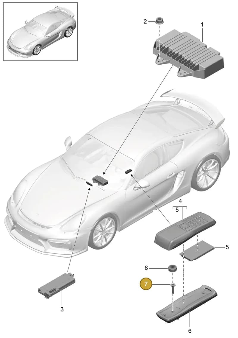 99991923000 — Porsche Cayman GT4 (2015-2016) diagram p45911010, position 7