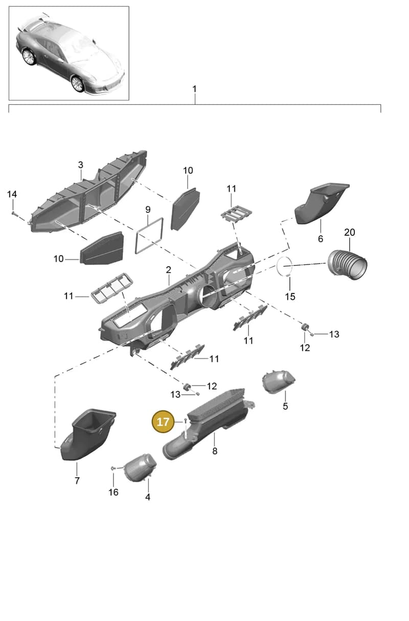 99991923602 — Porsche 911 (2013-2020) diagram p41106010, position 17