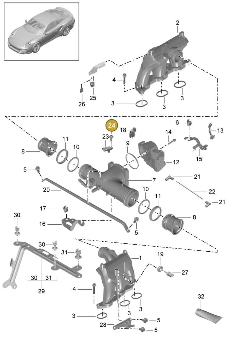99991924101 — Porsche GT2 RS Clubsport (2013-2020) diagram p42107010, position 24