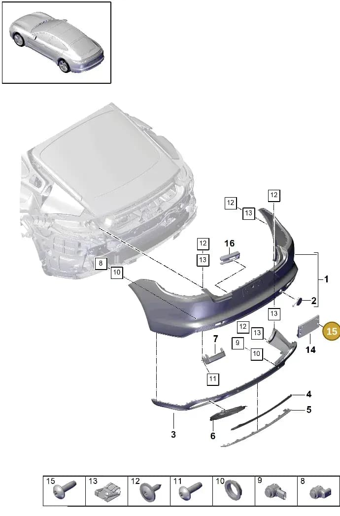 99991924301 — Porsche Panamera (2016-2020) diagram p49802070, position 15