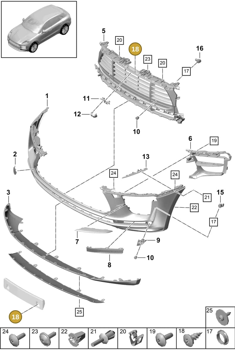 99991924301 — Porsche Macan (2018-2022) diagram p52802030, position 18