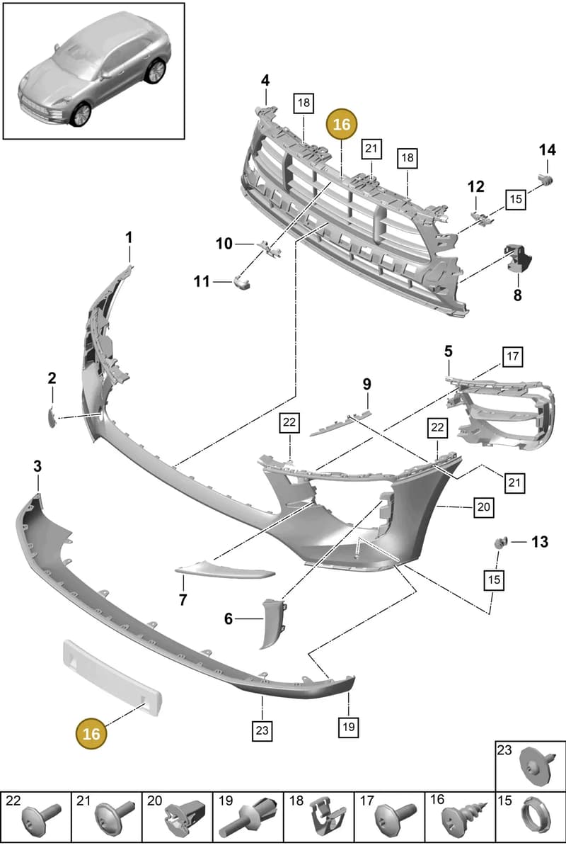 99991924301 — Porsche Macan (2018-2022) diagram p52802040, position 16