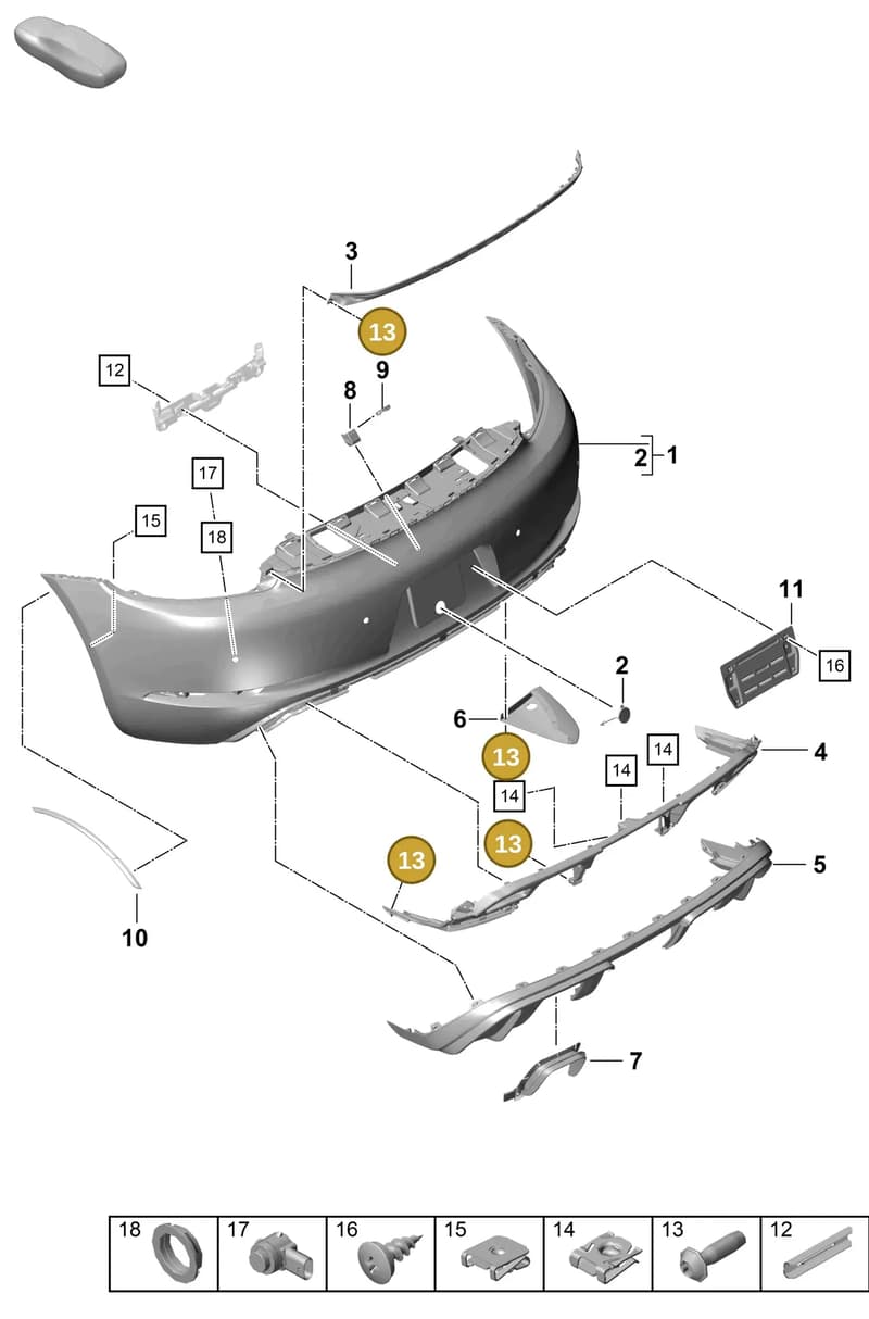 99991924601 — Porsche Cayman (2019-2022) diagram p55802510, position 13