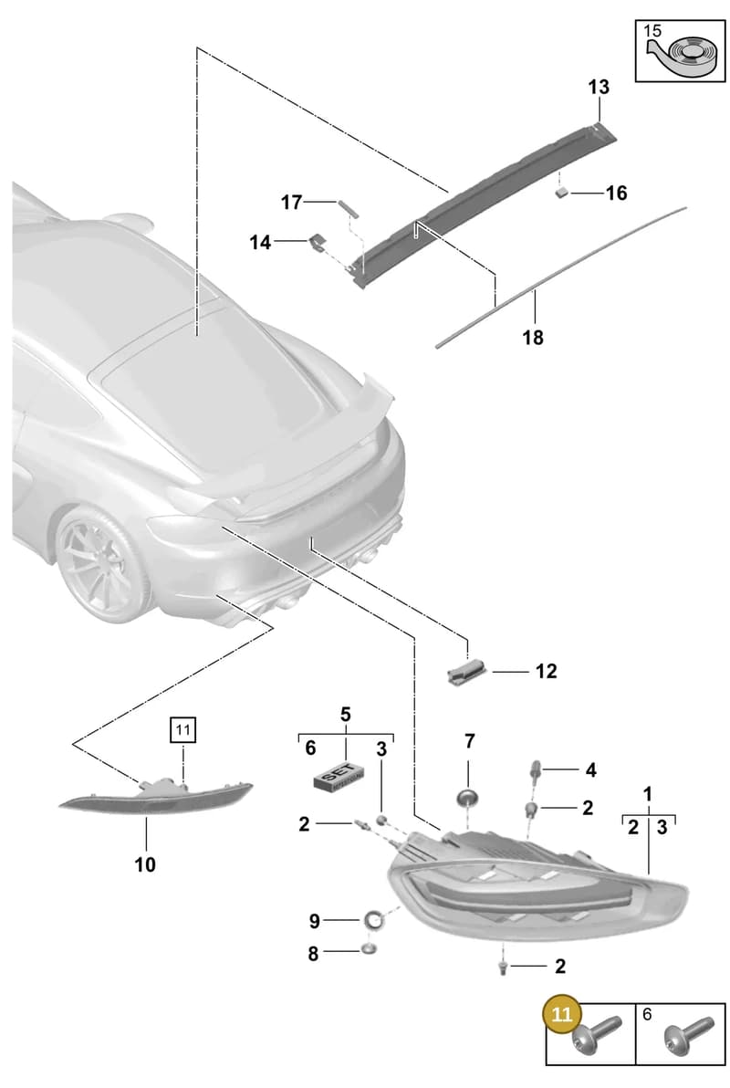99991924601 — Porsche Cayman (2019-2022) diagram p55905050, position 11