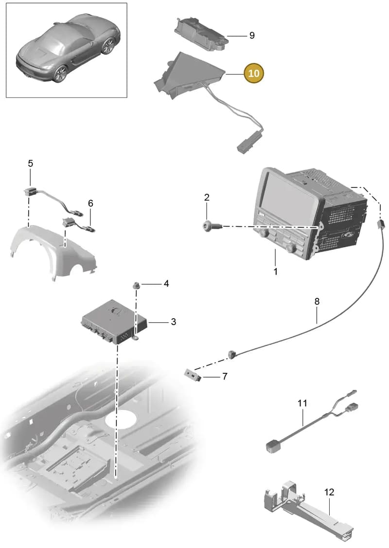 99991925001 — Porsche Boxster (2012-2016) diagram p39911000, position 10