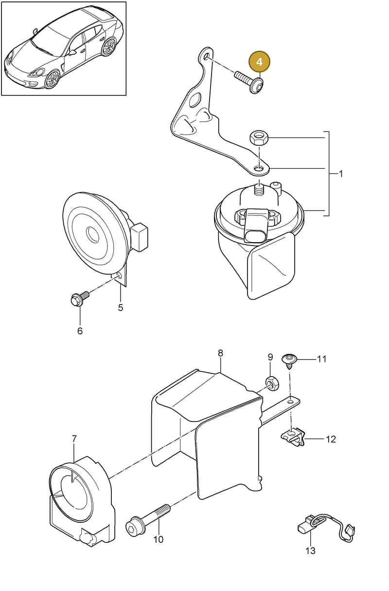 99991925701 — Porsche Panamera (2009-2016) diagram p35903000, position 4