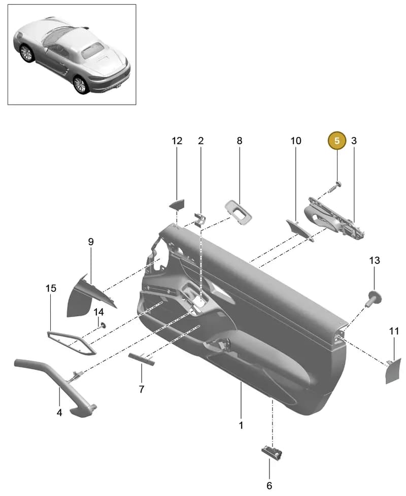 99991926201 — Porsche Boxster (2016-2019) diagram p48808050, position 5