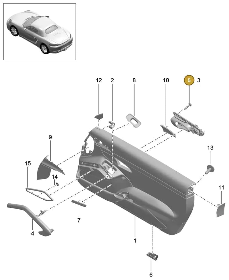 99991926201 — Porsche Boxster (2016-2019) diagram p48808060, position 5