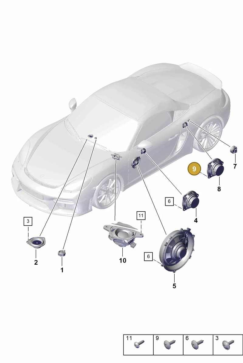 99991926201 — Porsche Boxster Spyder (2019-2020) diagram p54911050, position 9