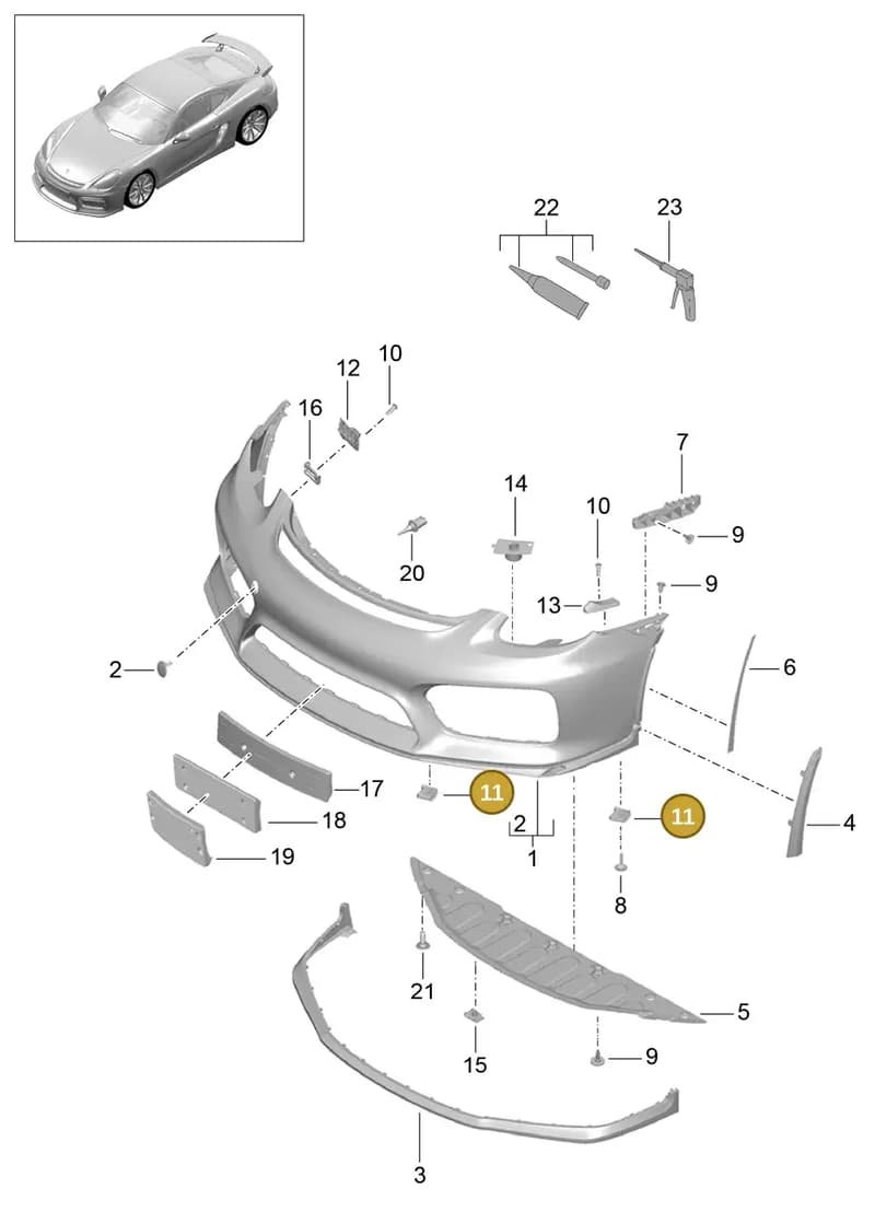 99991926801 — Porsche Cayman GT4 (2015-2016) diagram p45802000, position 11