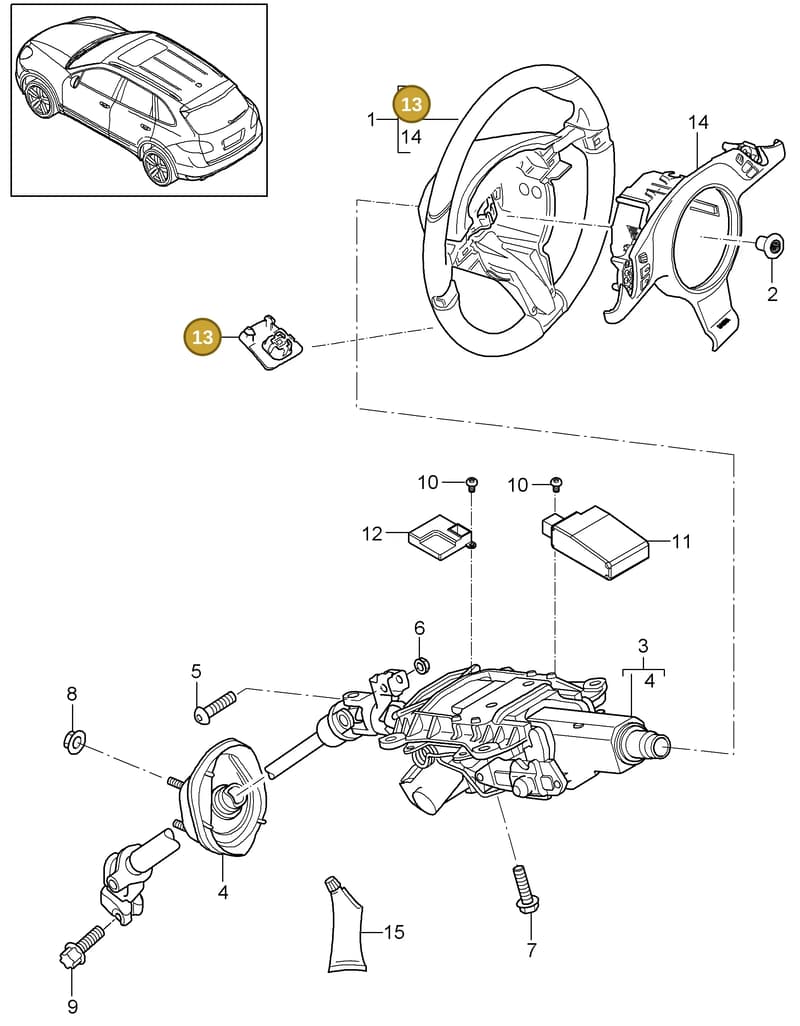 99991930401 — Porsche Cayenne (2010-2018) diagram p37403030, position 13
