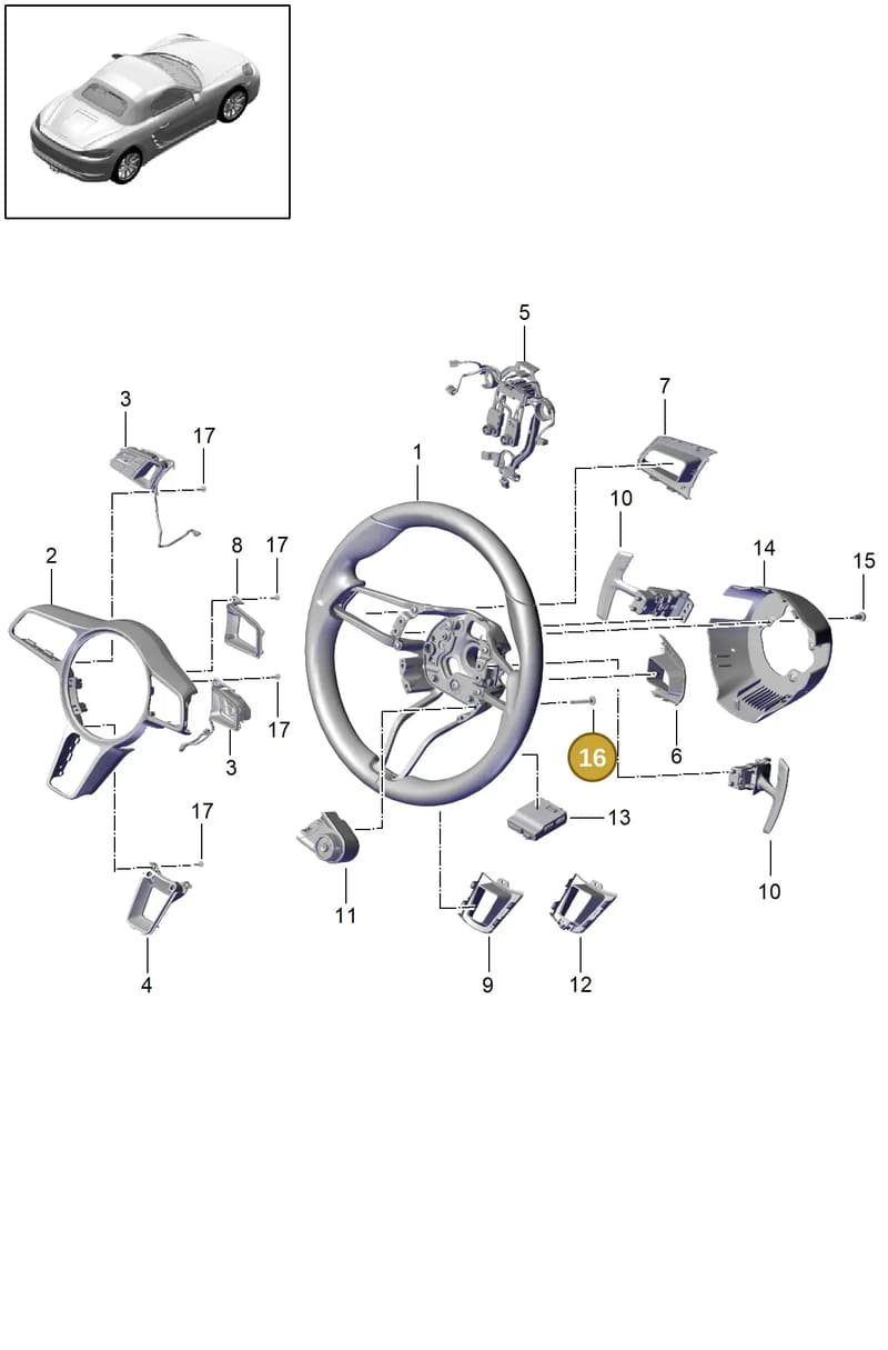 99991930501 — Porsche Boxster (2016-2019) diagram p48403010, position 16
