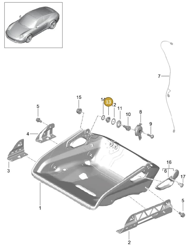 99992413640 — Porsche 991 Carrera 4 (2011-2016) diagram p38817034, position 13