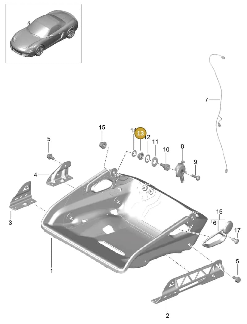 99992413640 — Porsche Boxster (2012-2016) diagram p39817064, position 13