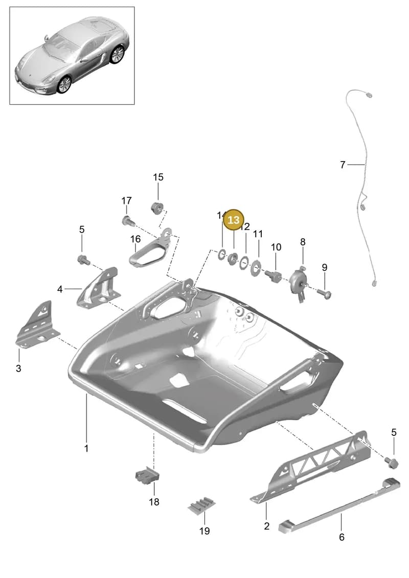 99992413640 — Porsche Cayman (2013-2016) diagram p40817064, position 13