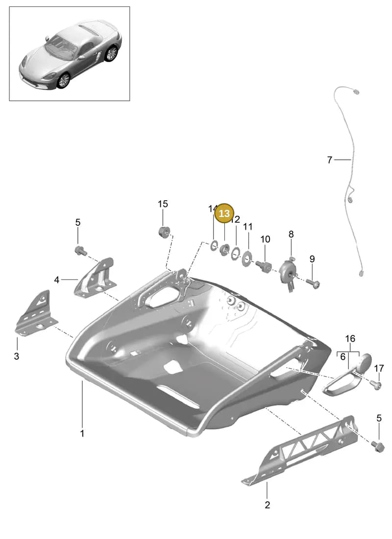99992413640 — Porsche Boxster (2016-2019) diagram p48817064, position 13