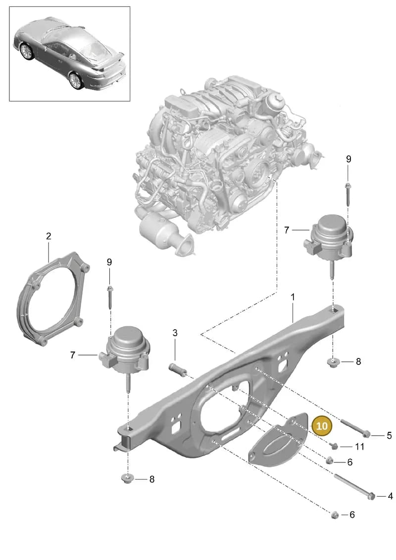 9A110225101 — Porsche 911 (2013-2020) diagram p41109000, position 10