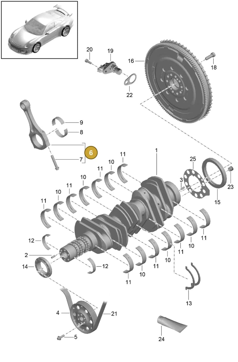 9A110301586 — Porsche 911 (2013-2020) diagram p41102000, position 6
