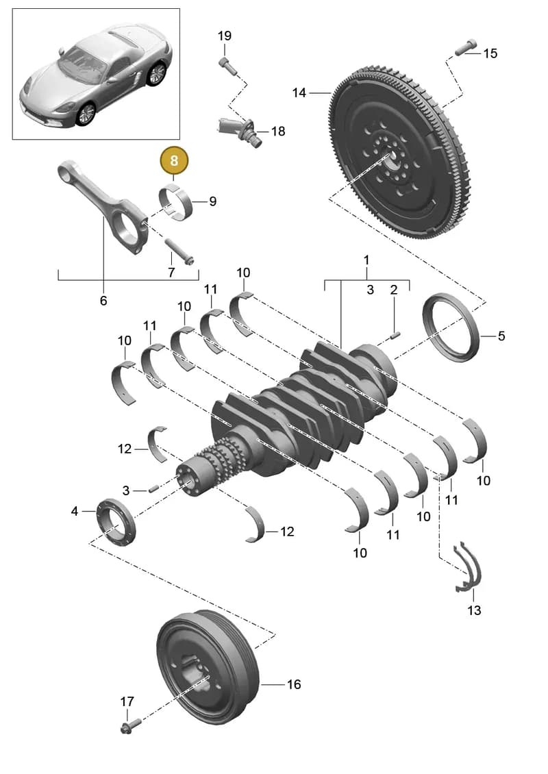 9A110305305 — Porsche Boxster (2016-2019) diagram p48102000, position 8