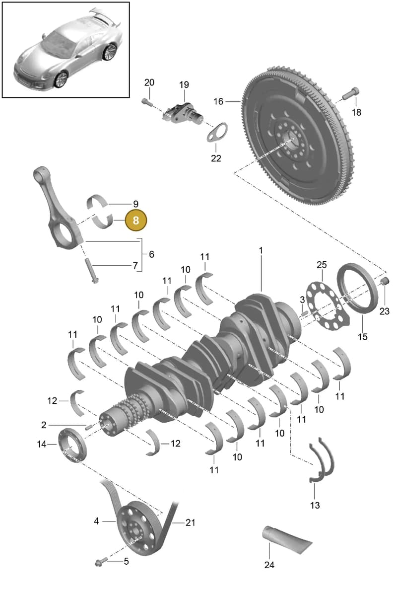 9A110305791 — Porsche 911 (2013-2020) diagram p41102000, position 8