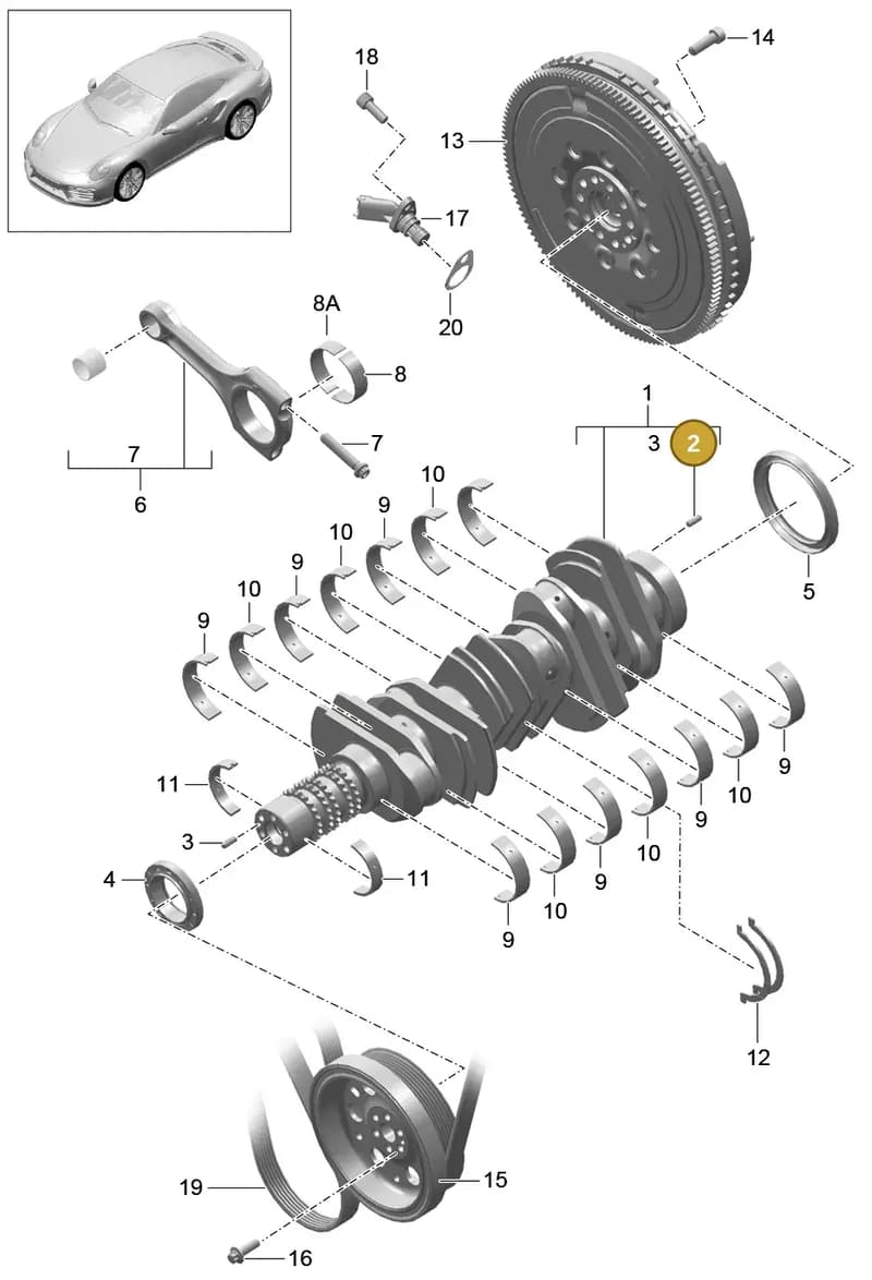 9A110307502 — Porsche 911 (2013-2020) diagram p42102000, position 2