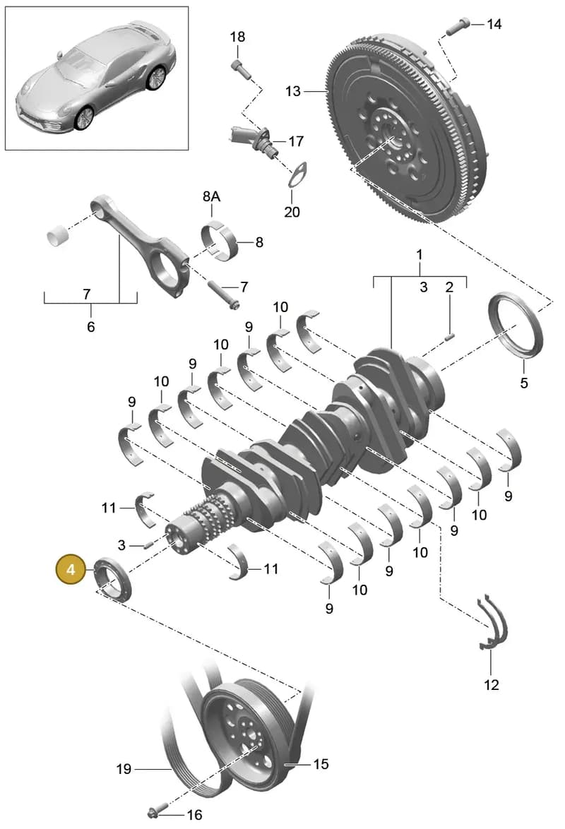 9A110326480 — Porsche 911 (2013-2020) diagram p42102000, position 4