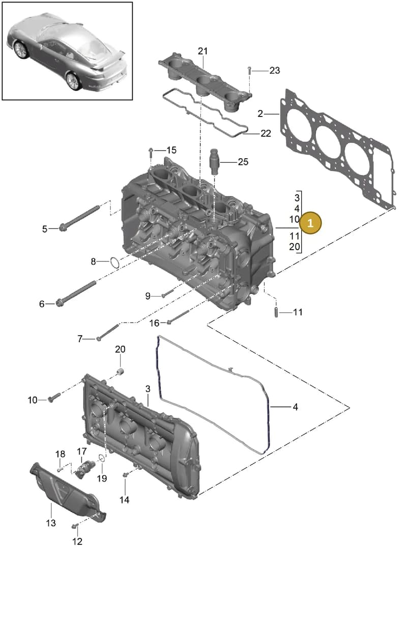 9A1104911CX — Porsche 911 (2013-2020) diagram p41103000, position 1
