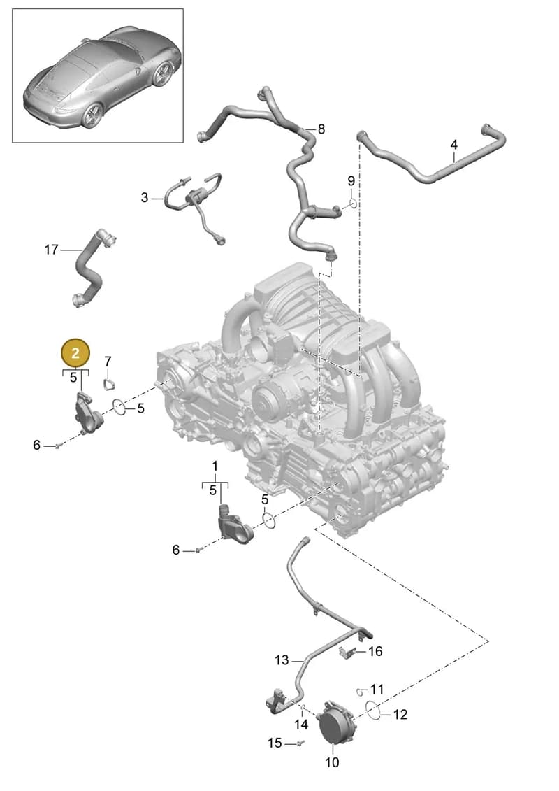 9A110503900 — Porsche 991 Carrera 4 (2011-2016) diagram p38104010, position 2