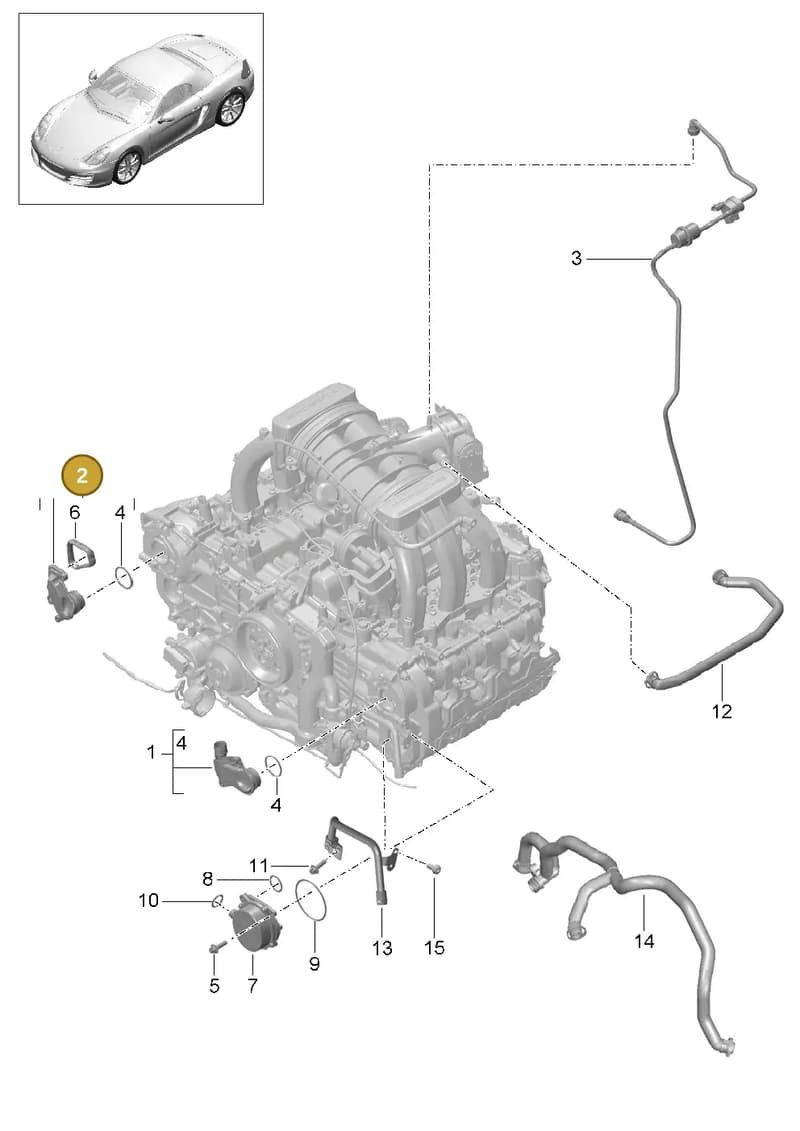9A110503900 — Porsche Boxster (2012-2016) diagram p39104010, position 2