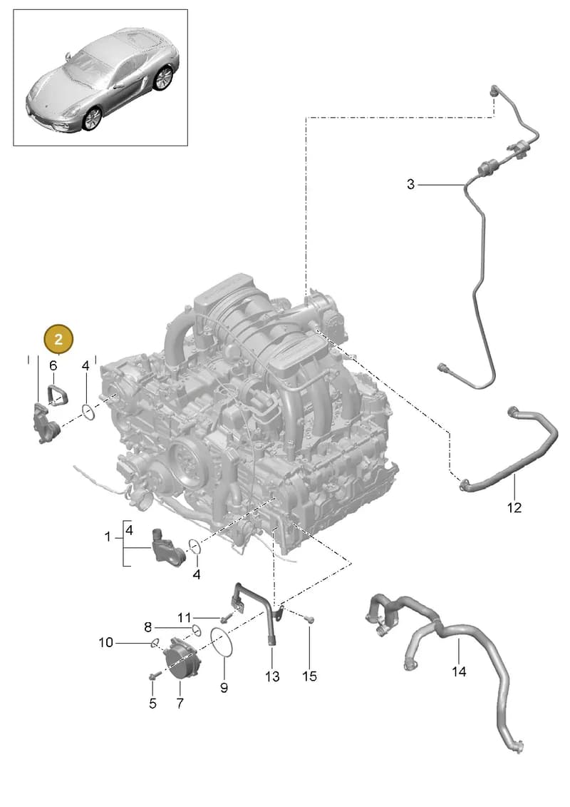 9A110503900 — Porsche Cayman (2013-2016) diagram p40104010, position 2