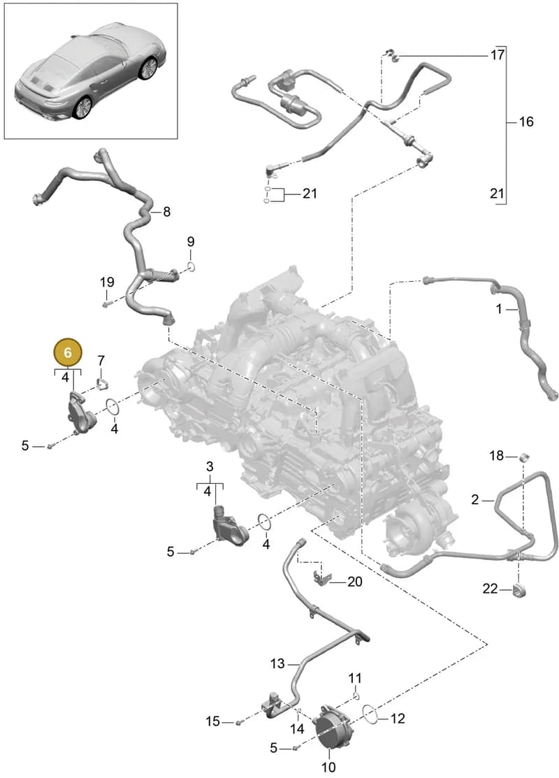 9A110503900 — Porsche 911 (2013-2020) diagram p42104010, position 6