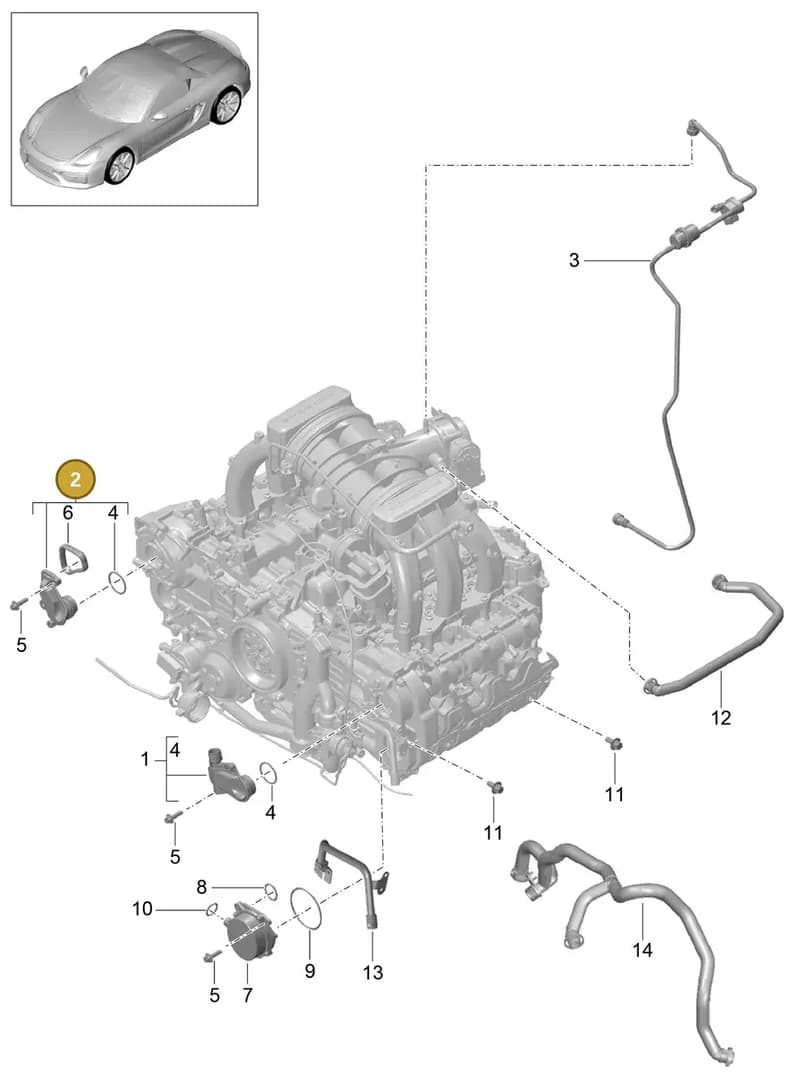 9A110503900 — Porsche Boxster Spyder (2015-2016) diagram p46104010, position 2