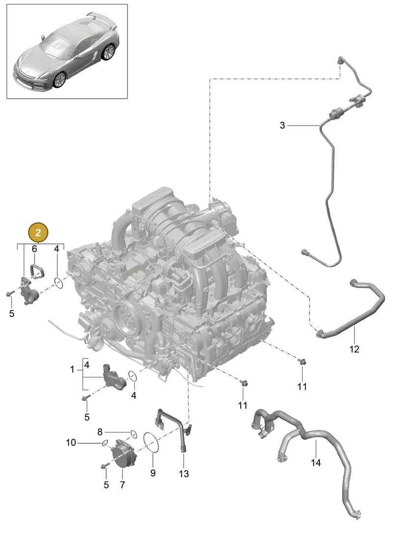 9A110503900 — Porsche Cayman GT4 (2015-2016) diagram p45104010, position 2