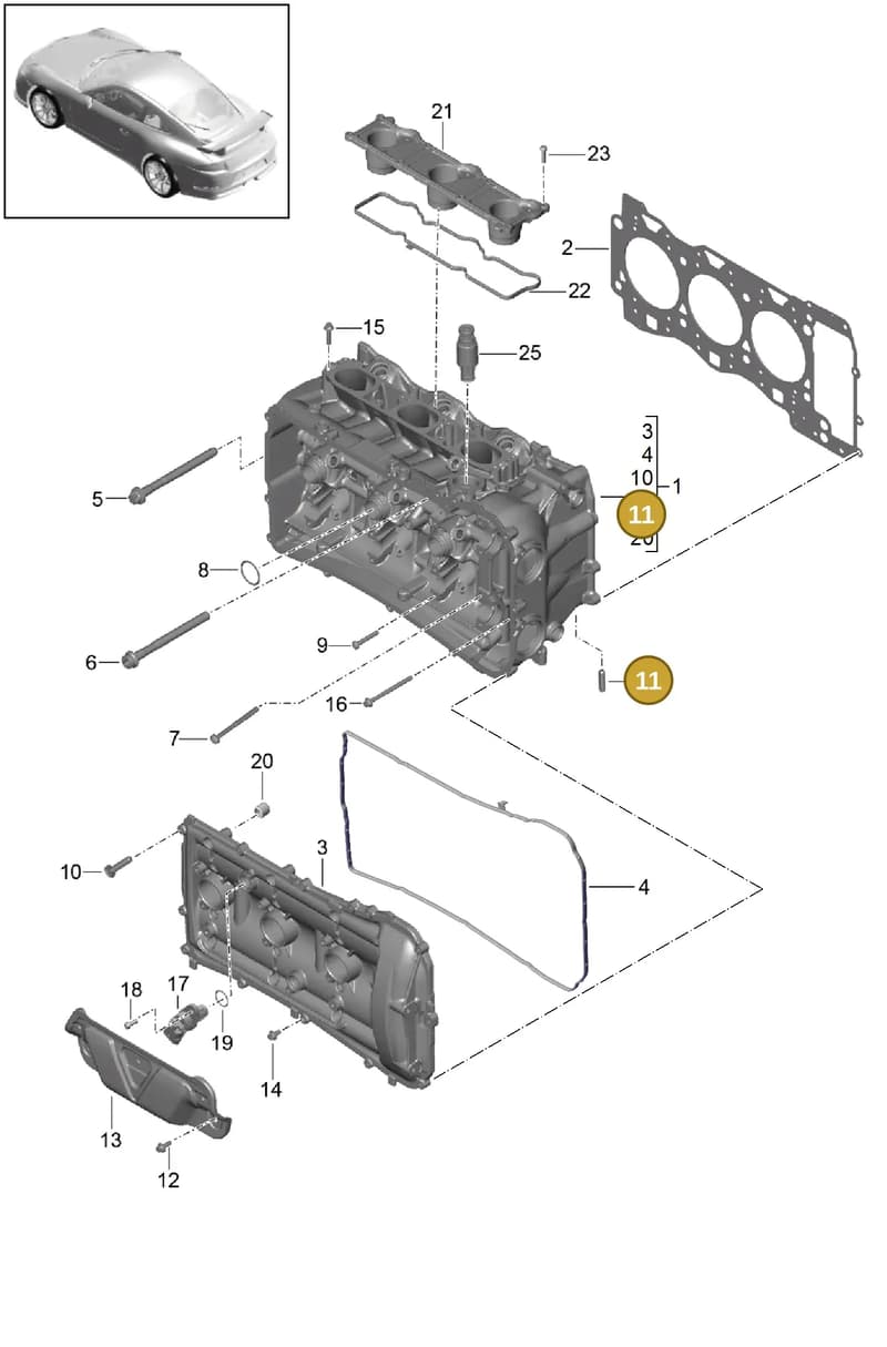 9A110511097 — Porsche 911 (2013-2020) diagram p41103000, position 11