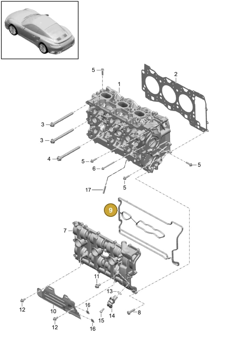 9A110511570 — Porsche 911 (2013-2020) diagram p42103000, position 9