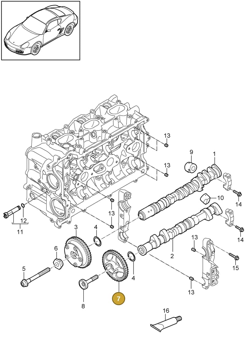 9A110514802 — Porsche Cayman (2008-2012) diagram p34103010, position 7