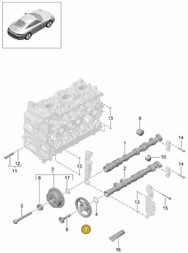 9A110514802 — Porsche 991 Carrera 4 (2011-2016) diagram p38103010, position 7
