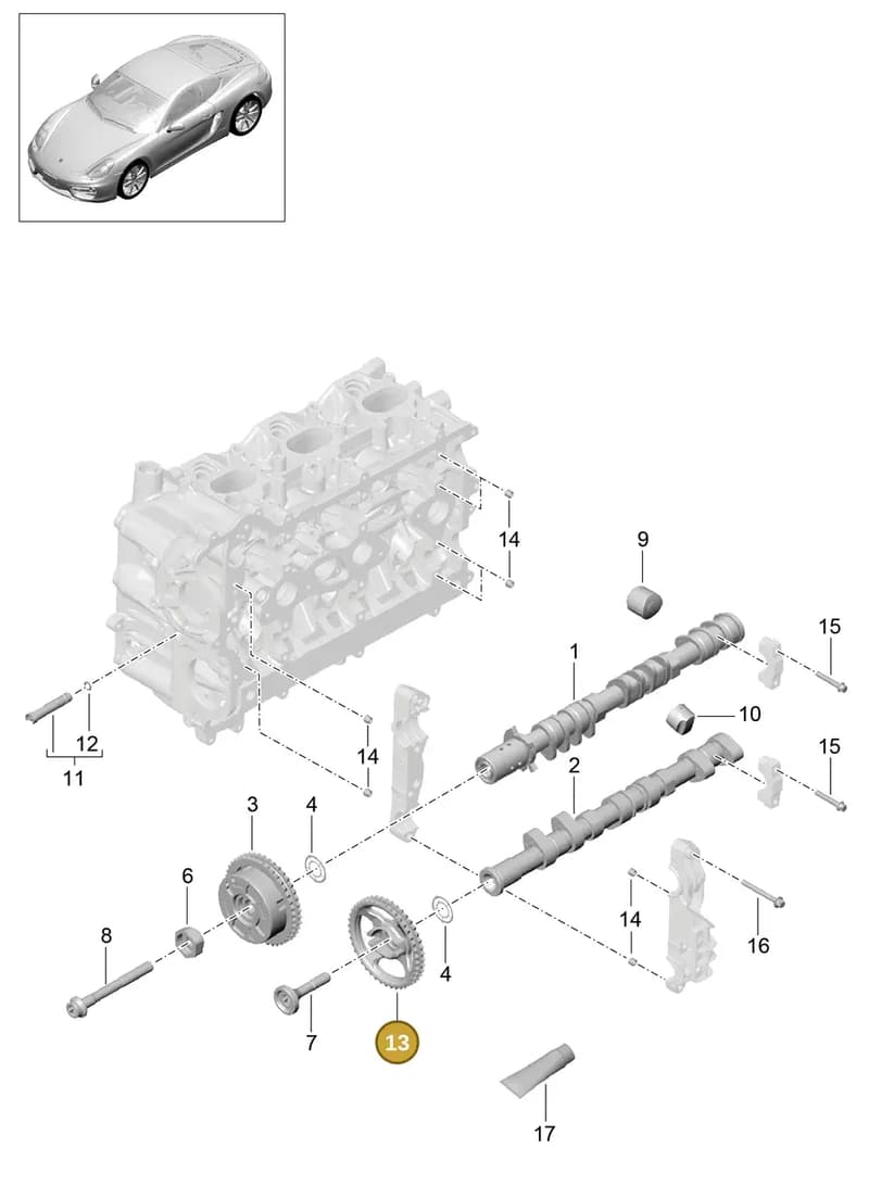 9A110514802 — Porsche Cayman (2013-2016) diagram p40103010, position 13
