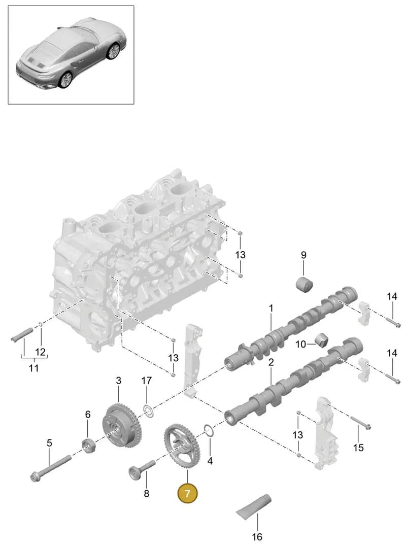 9A110514802 — Porsche 911 (2013-2020) diagram p42103010, position 7