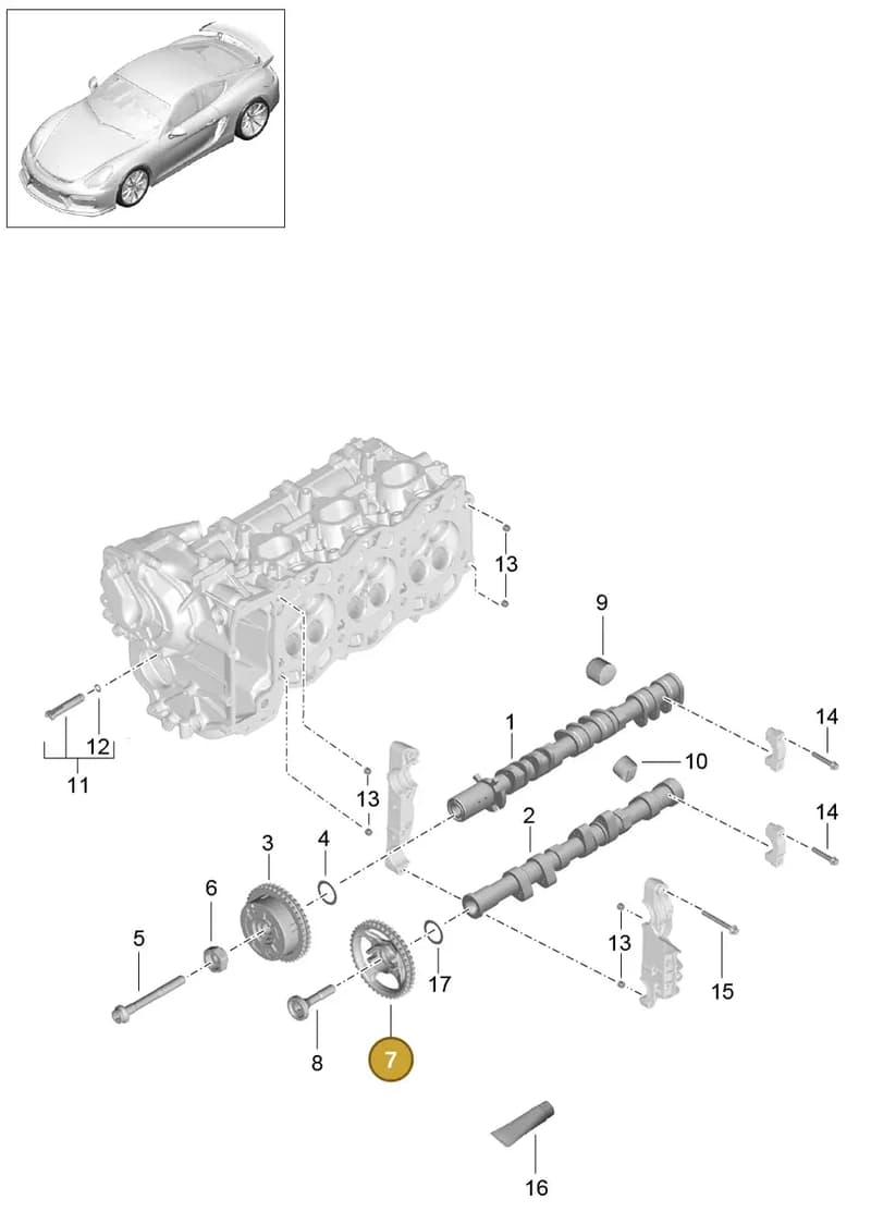 9A110514802 — Porsche Cayman GT4 (2015-2016) diagram p45103010, position 7