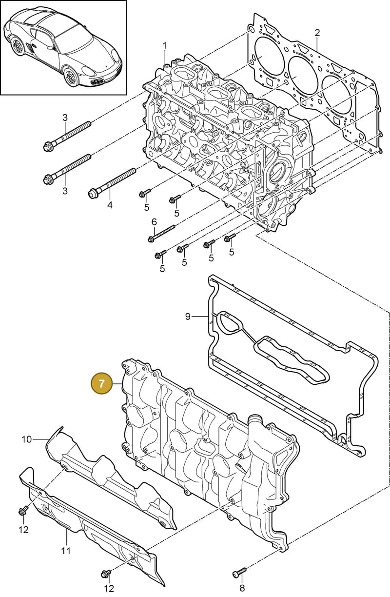 9A110523104 — Porsche Cayman (2008-2012) diagram p34103000, position 7