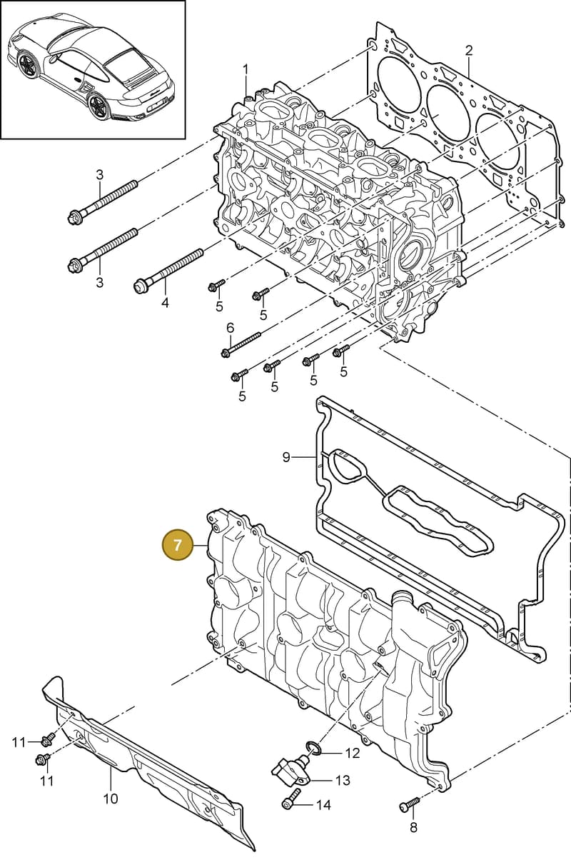 9A110523104 — Porsche GT2 RS (2009-2012) diagram p36103000, position 7