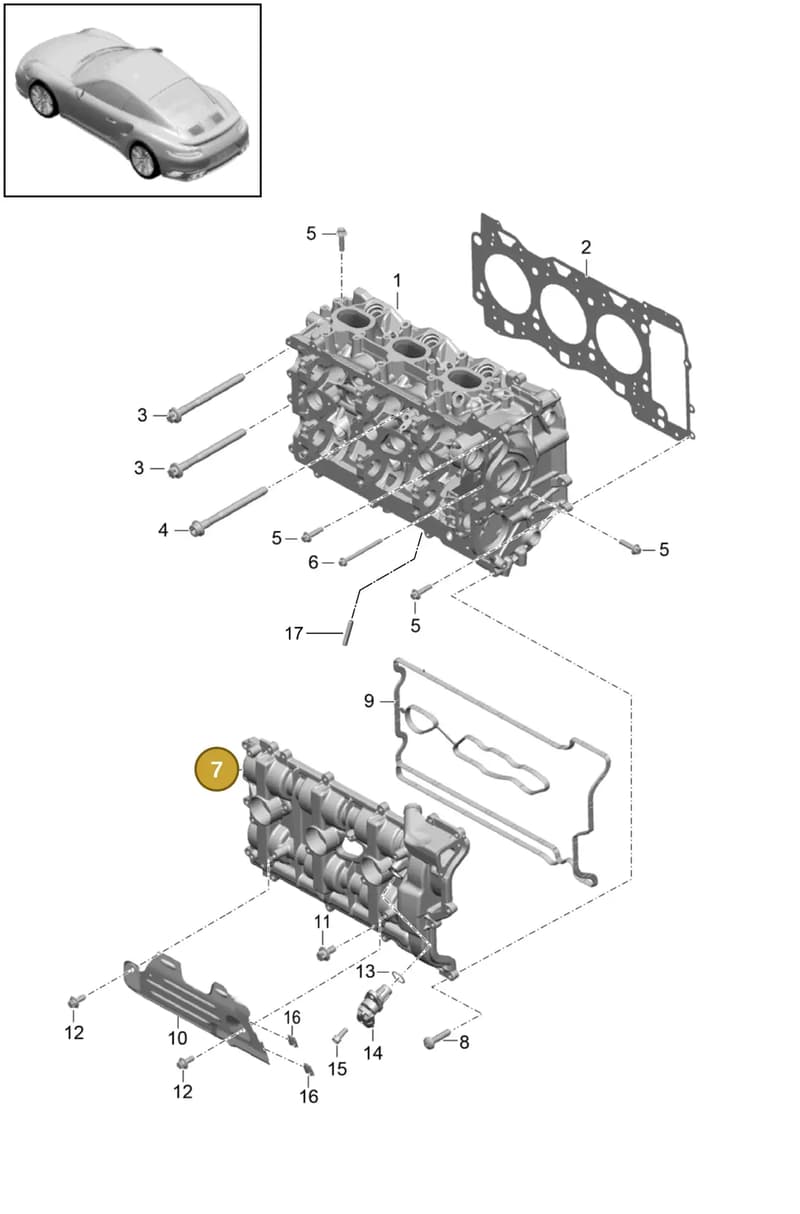 9A110523104 — Porsche 911 (2013-2020) diagram p42103000, position 7