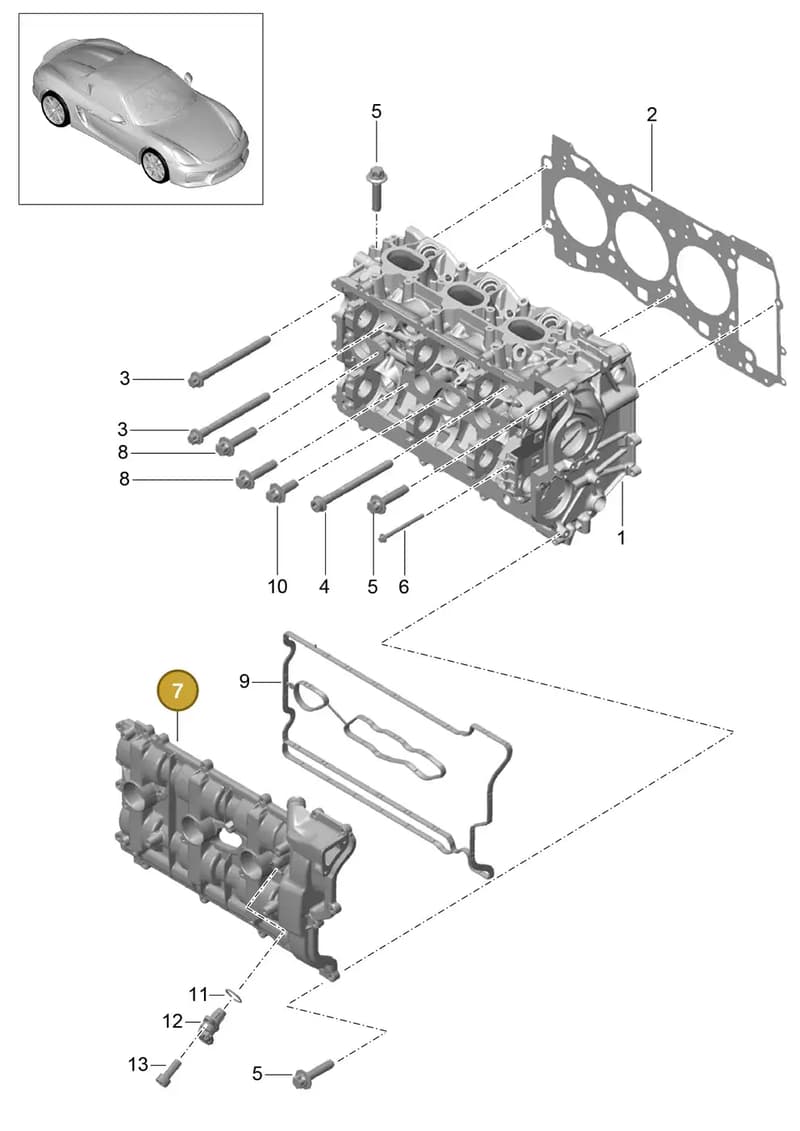 9A110523104 — Porsche Boxster Spyder (2015-2016) diagram p46103000, position 7