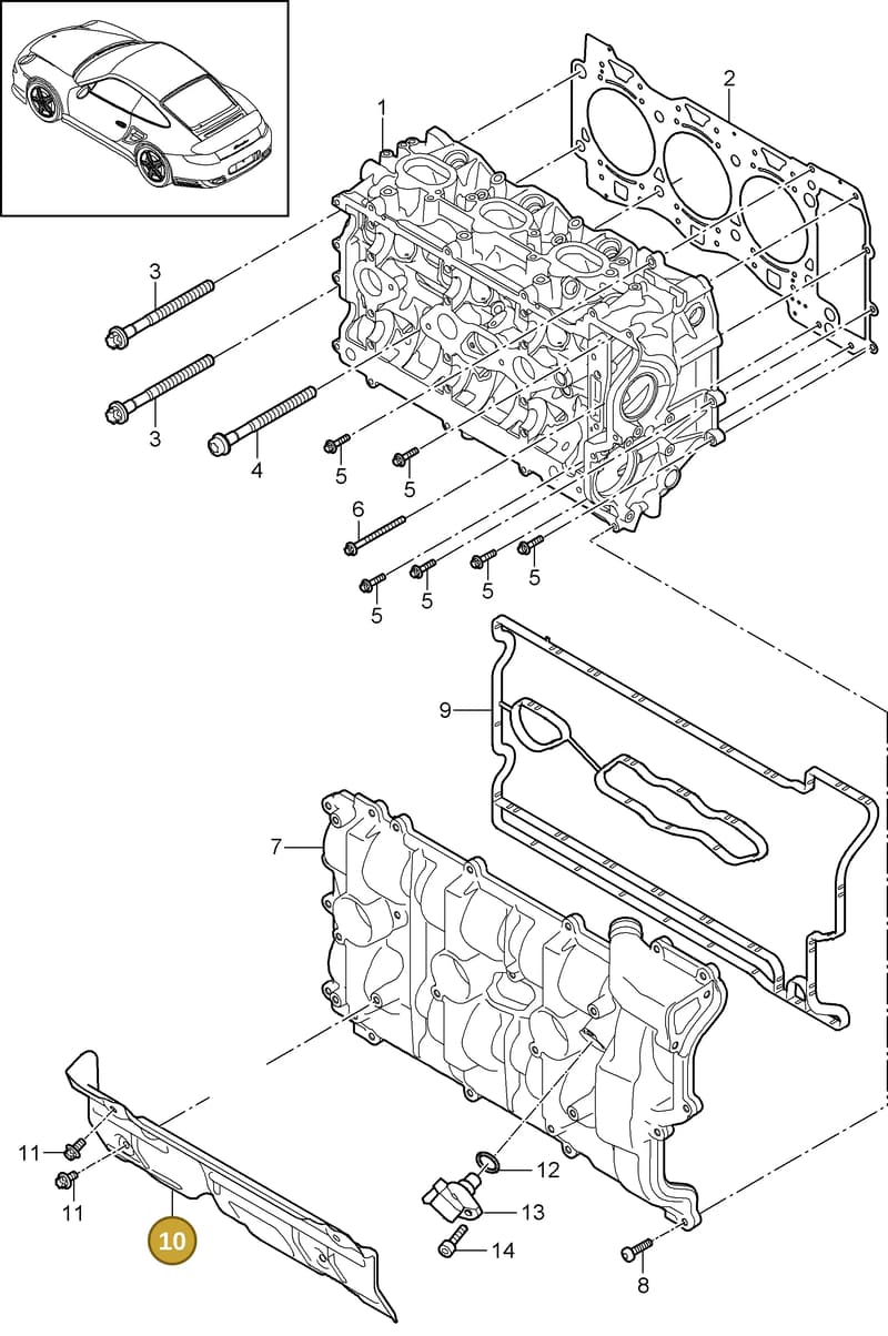 9A110525270 — Porsche GT2 RS (2009-2012) diagram p36103000, position 10