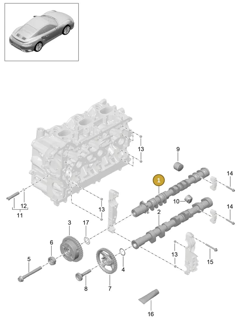 9A110528800 — Porsche 911 (2013-2020) diagram p42103010, position 1